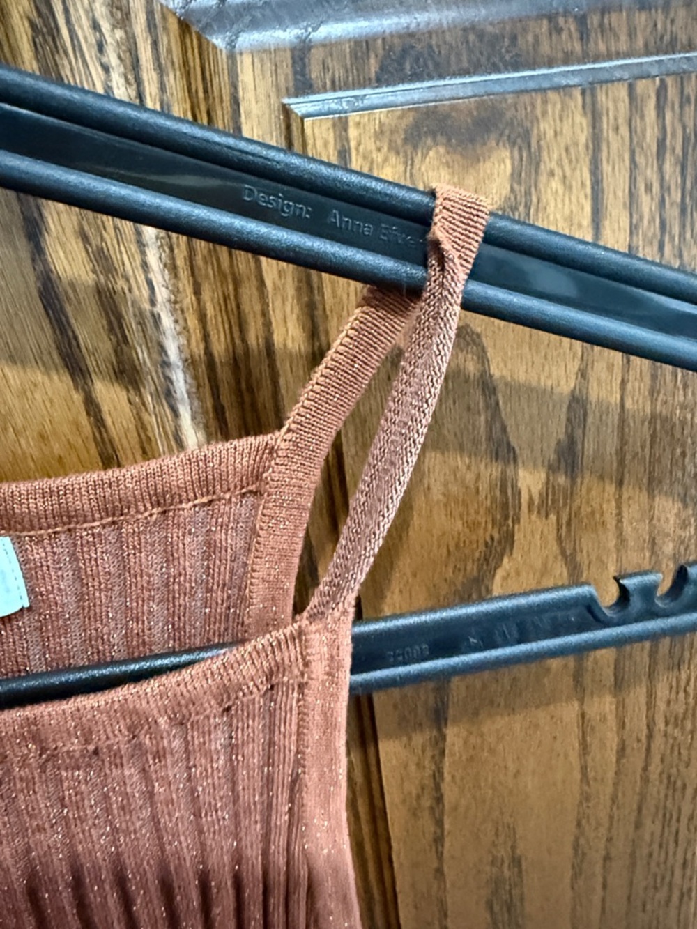 Sandro Ribbed Tank Top in Copper Rust - Picture 3 of 7